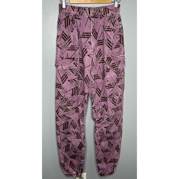 THE ATTICO Purple Mason Printed Cargo Pants - Picture 2 of 12